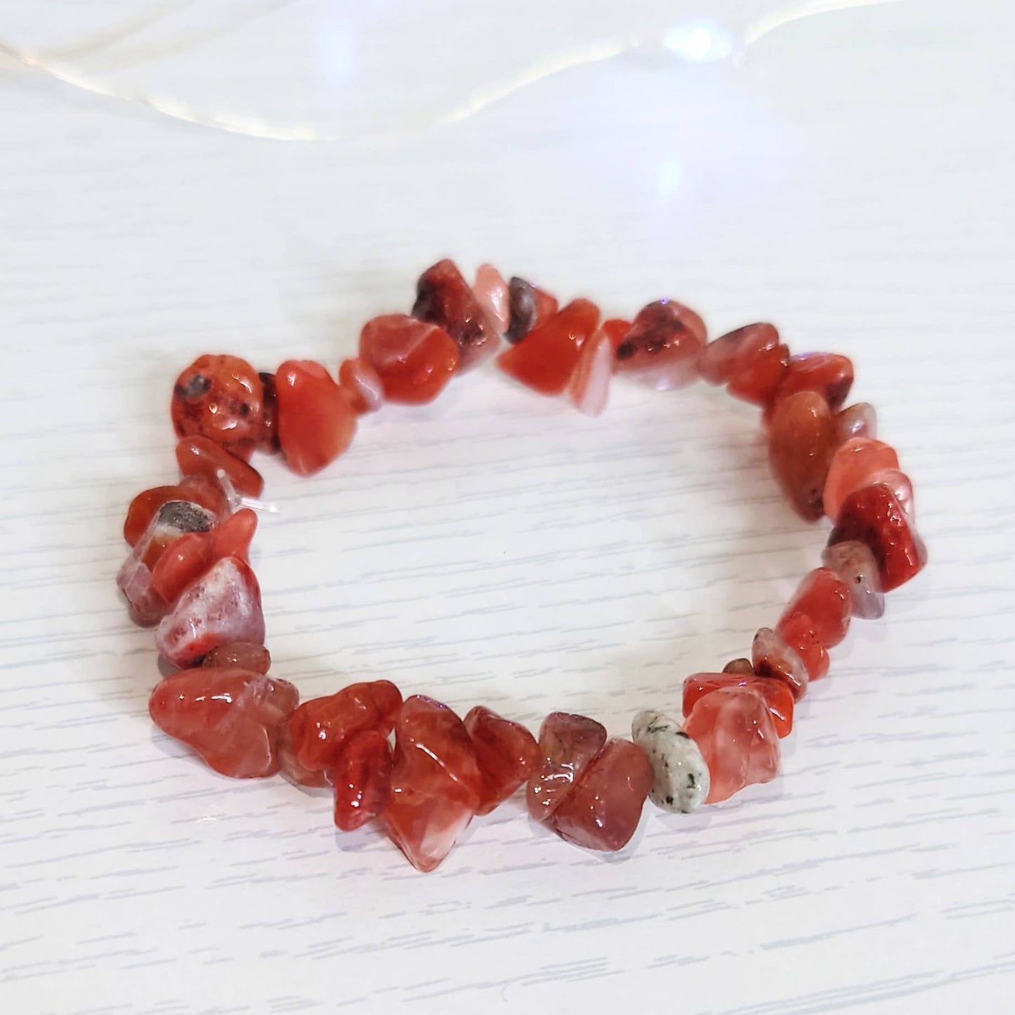 Carnelian Crystal Chip Bracelet