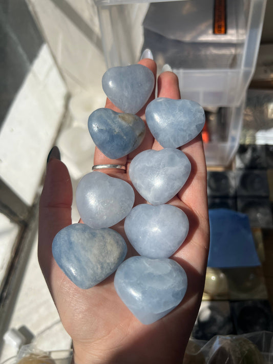 Blue Calcite Crystal Heart