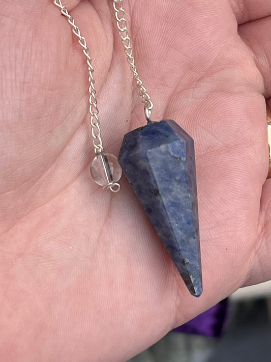 Sodalite Crystal Pendulum