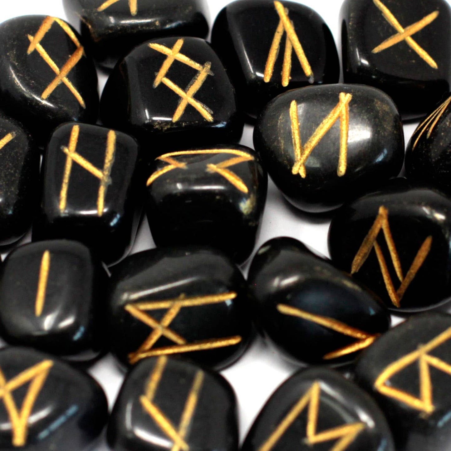 Black Agate Rune Set