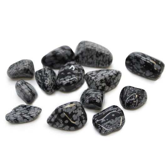 Obsidian Snowflake Tumblestones