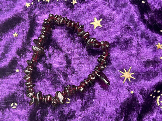 Garnet Crystal Chip Bracelet