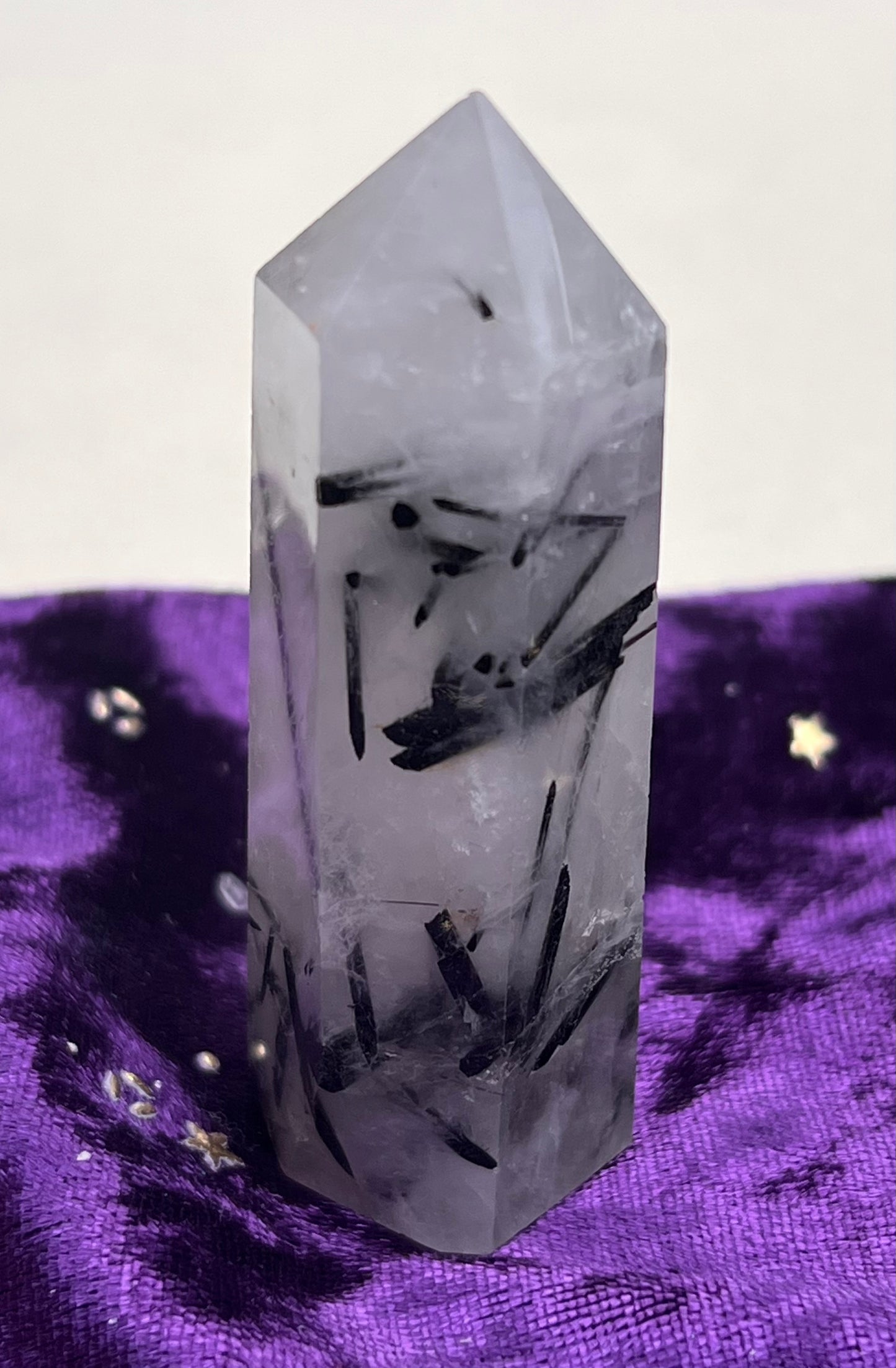 Black Tourmaline in Quartz Tower