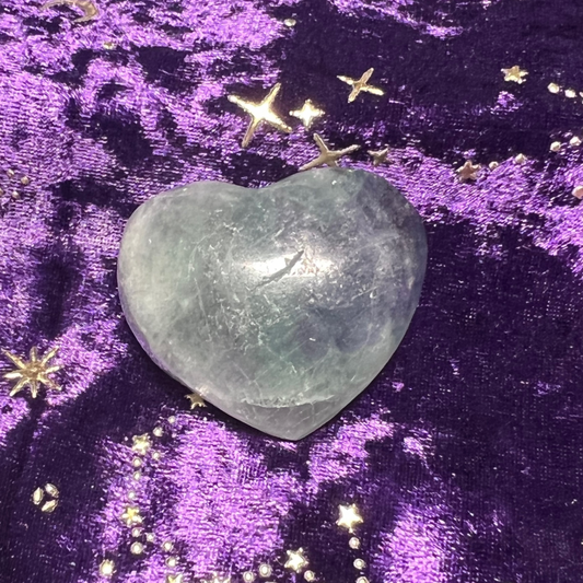 Feather flourite crystal heart and moons